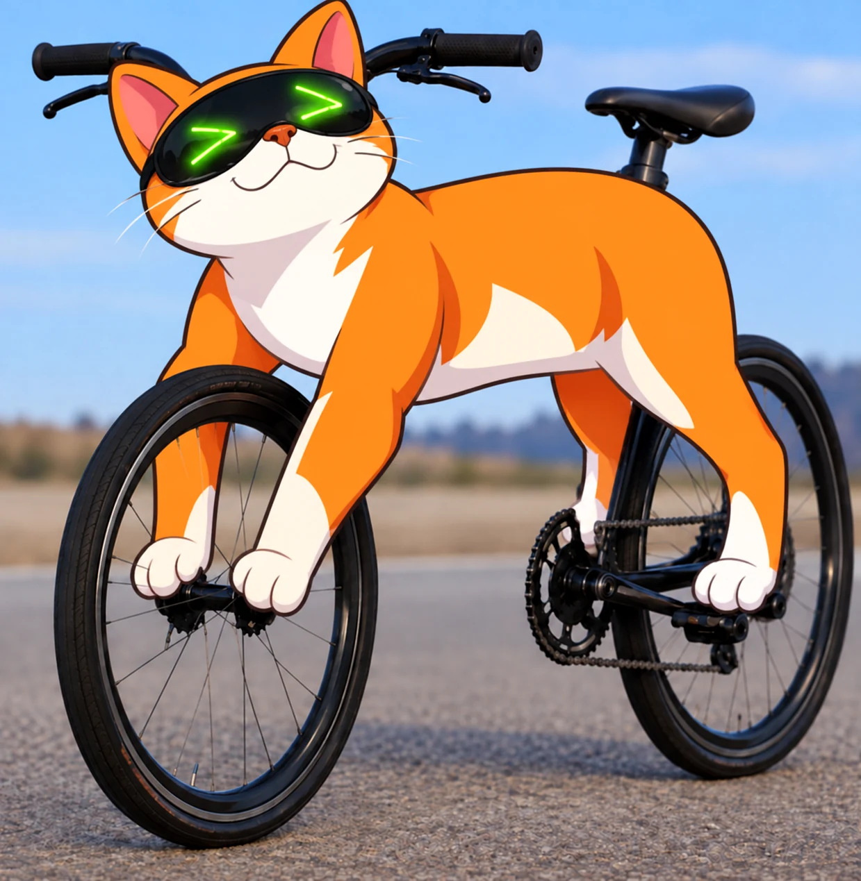 Bike Artificial Cate — the fastest cat in the peloton